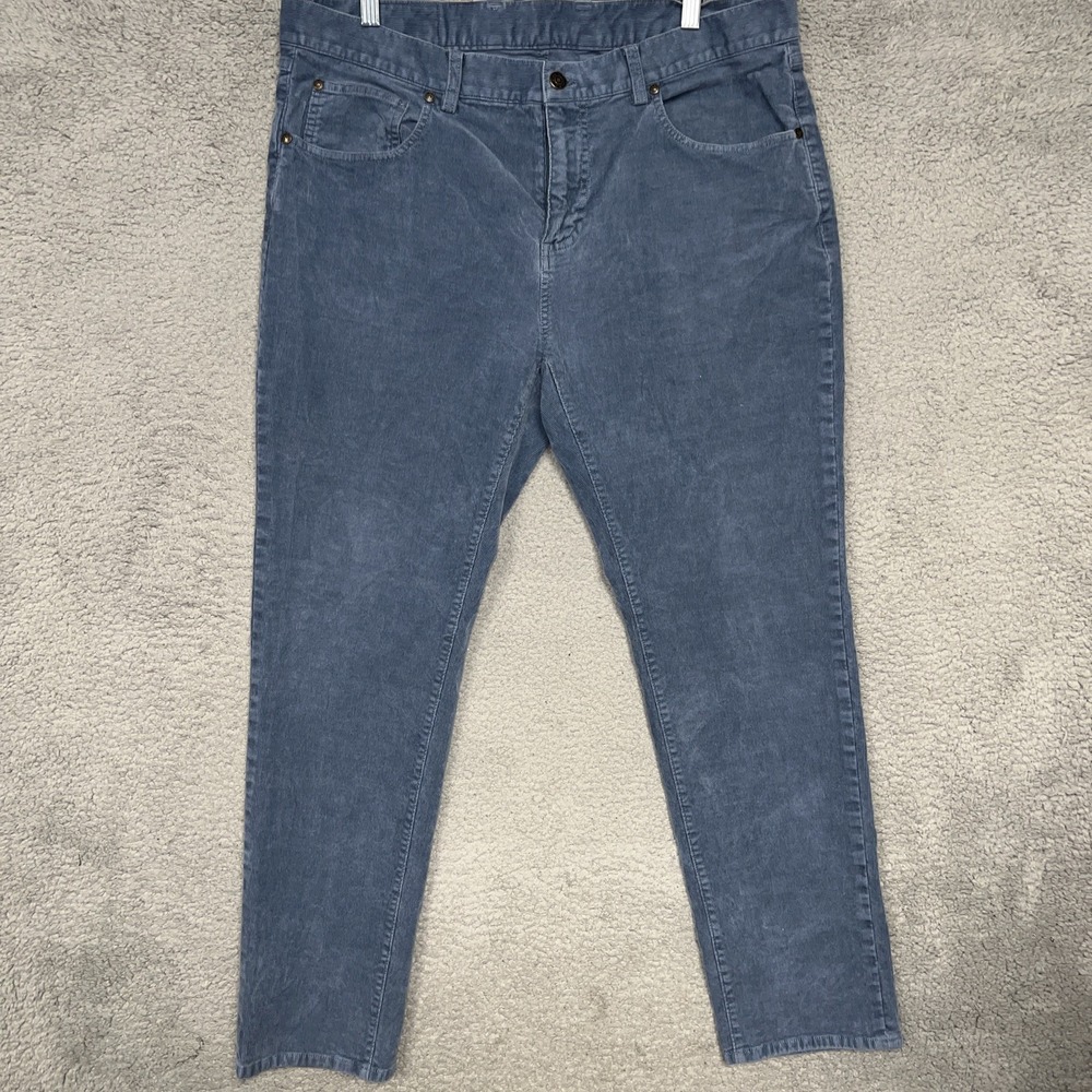 Brooks Brothers Pants Mens Sz 38x30 Blueish Gray Flat Front Cords Corduroy Jeans